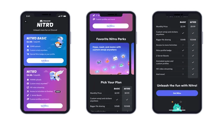 Las características básicas de Discord Nitro.